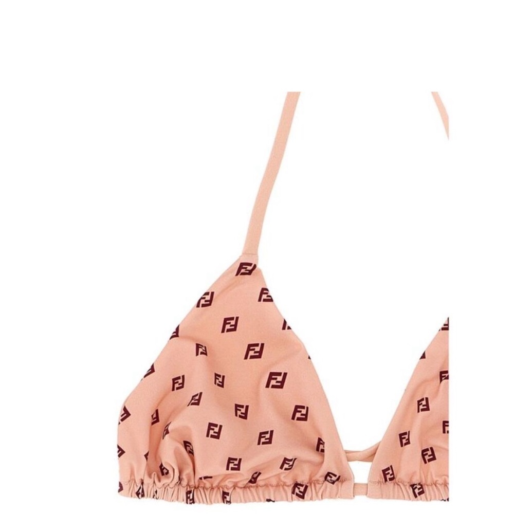 Fendi bikini mini logo-print triangle top in pink. NWT size 38, US size 2 - Picture 2 of 4
